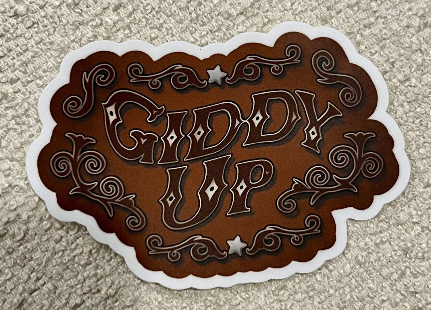 Giddy Up Western Sticker | Cowboy Vinyl Sticker | Western Art Sticker