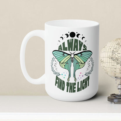 Luna moth mug, moon phases mug for gift, inspirational birthday gift for coworkers, whimsigoth gift for best friend, witchy