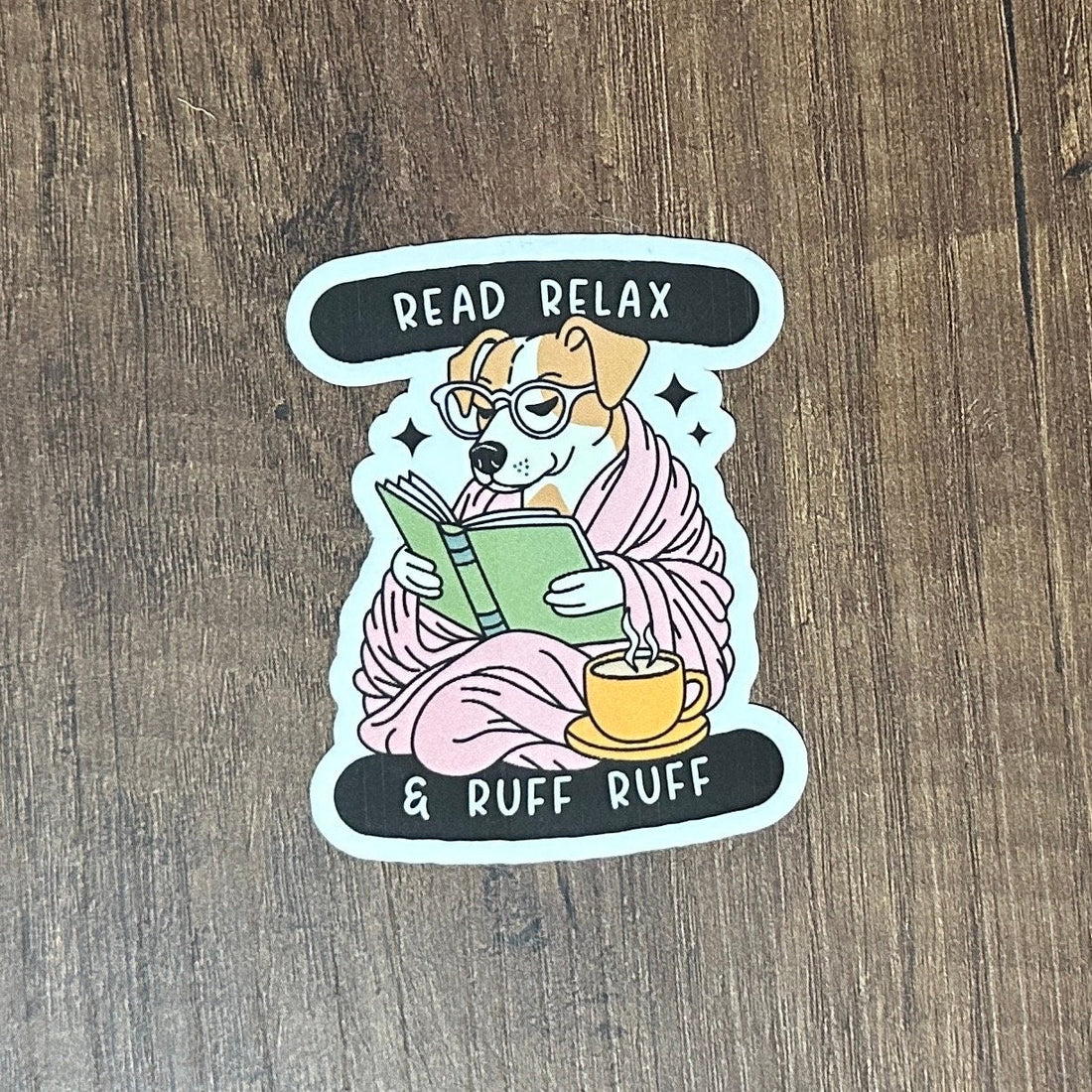 Cute Dog Stickers, Book Stickers, Reading Vibes, Cozy Dog Stickers