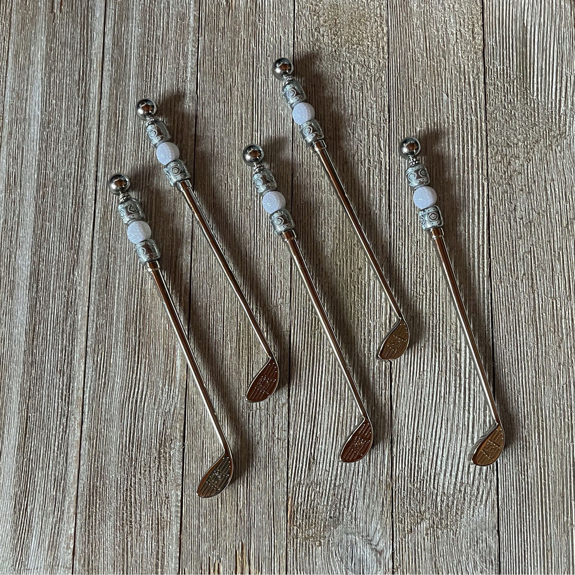 Golf Dip Knife - fun golfer gift, presented with a small spoon and stirrer, an excellent golf novelty for entertaining.