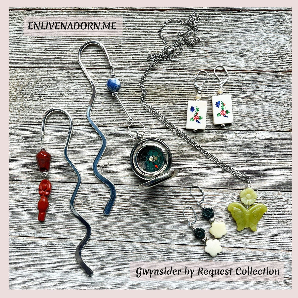 Mahjong Flower Tile Necklace from the Mahjong Tile Earrings, Necklace, or set, ideal for Mahjong lovers.
