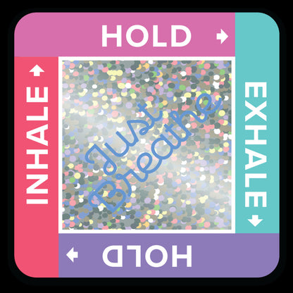 Box Breathing Glitter Sticker | Mindfulness Tool, Anxiety Relief, Wellness Reminder