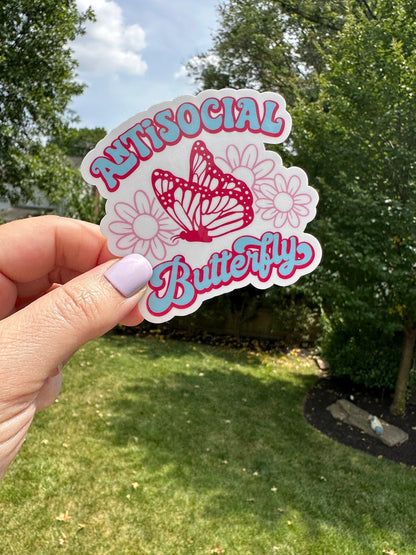 Antisocial Butterfly sticker