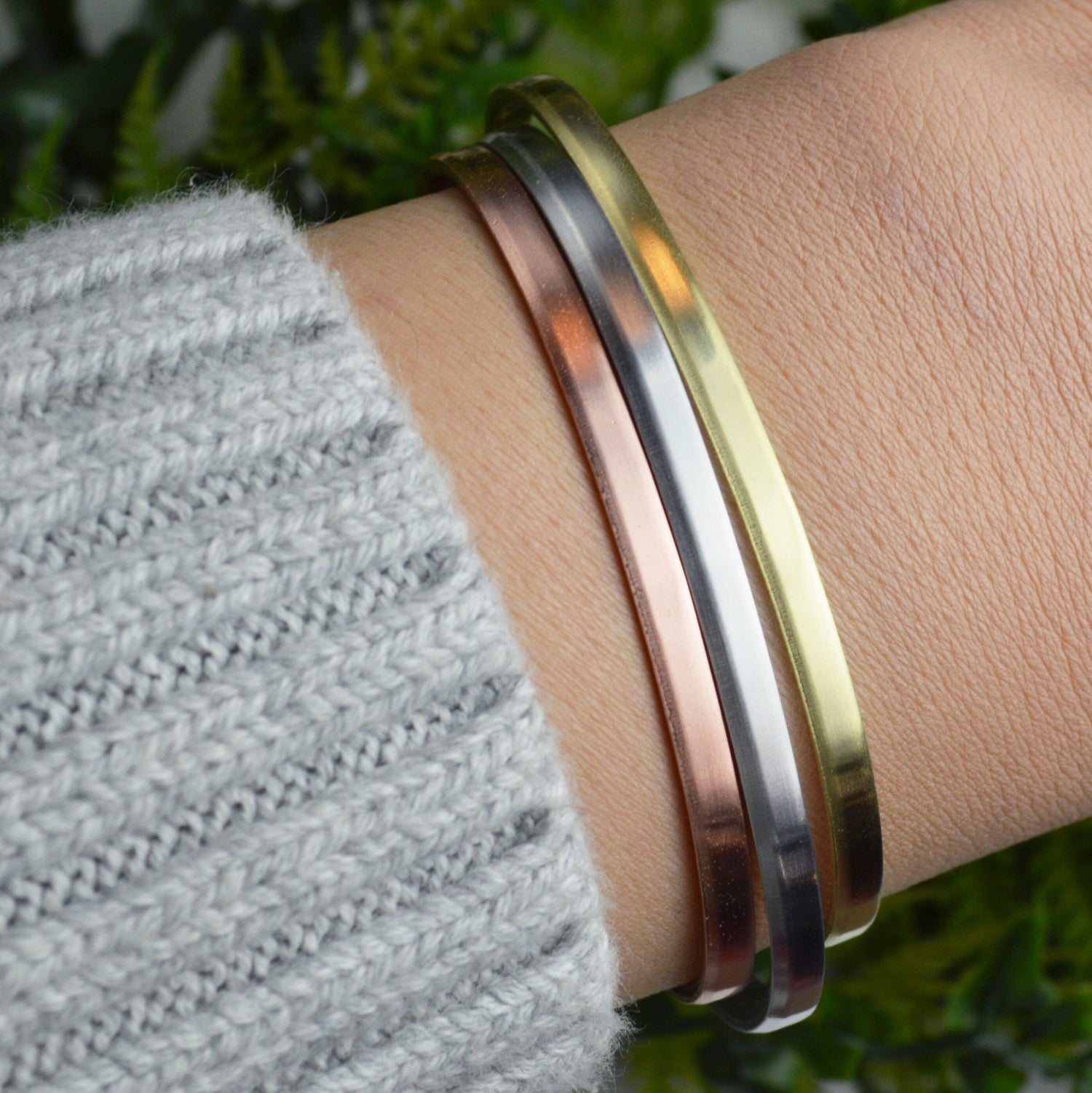 Hand Stamped Cuff Bracelet: Inspirational Stacking Jewelry