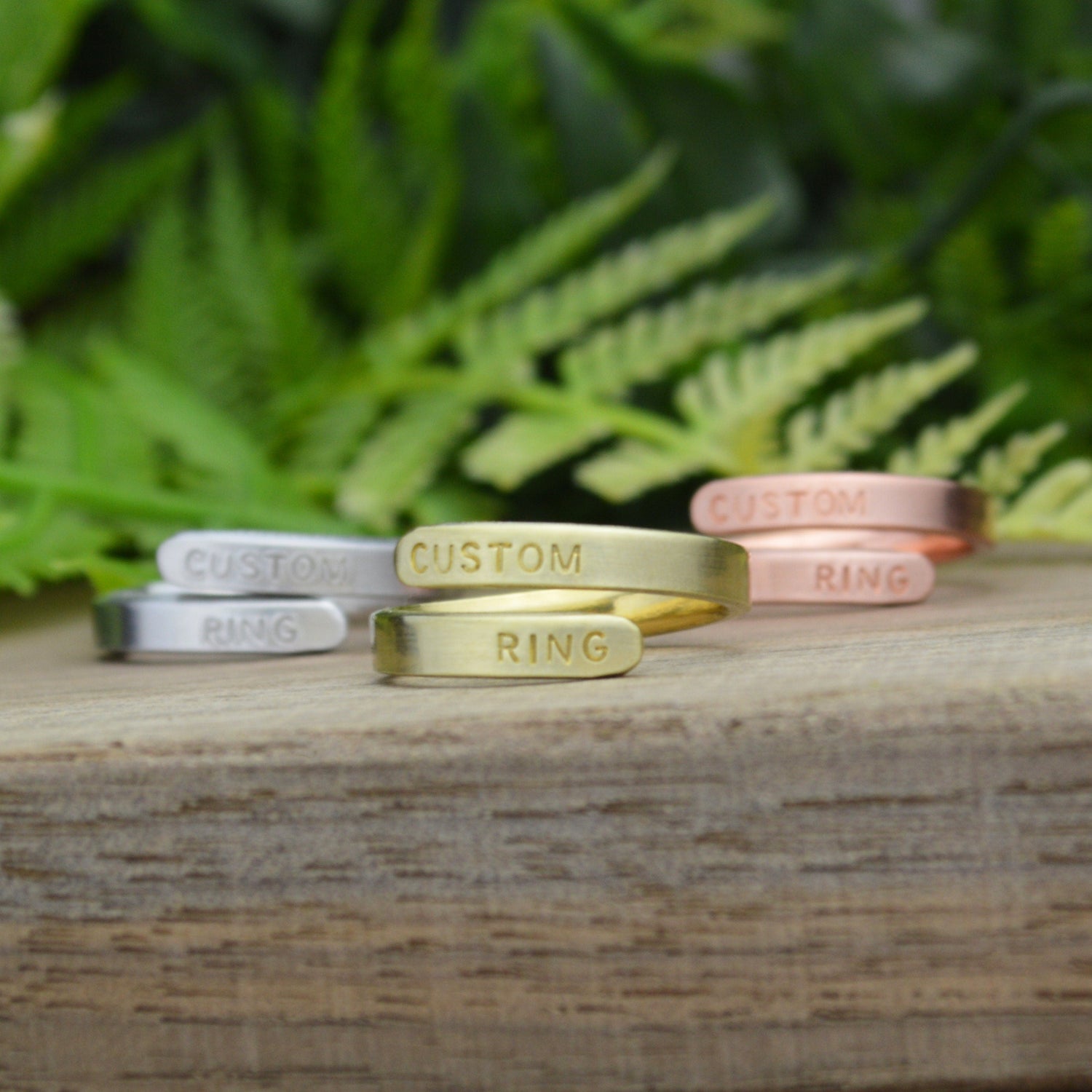 Hand Stamped Mountain and Stars Ring: Nature Jewelry