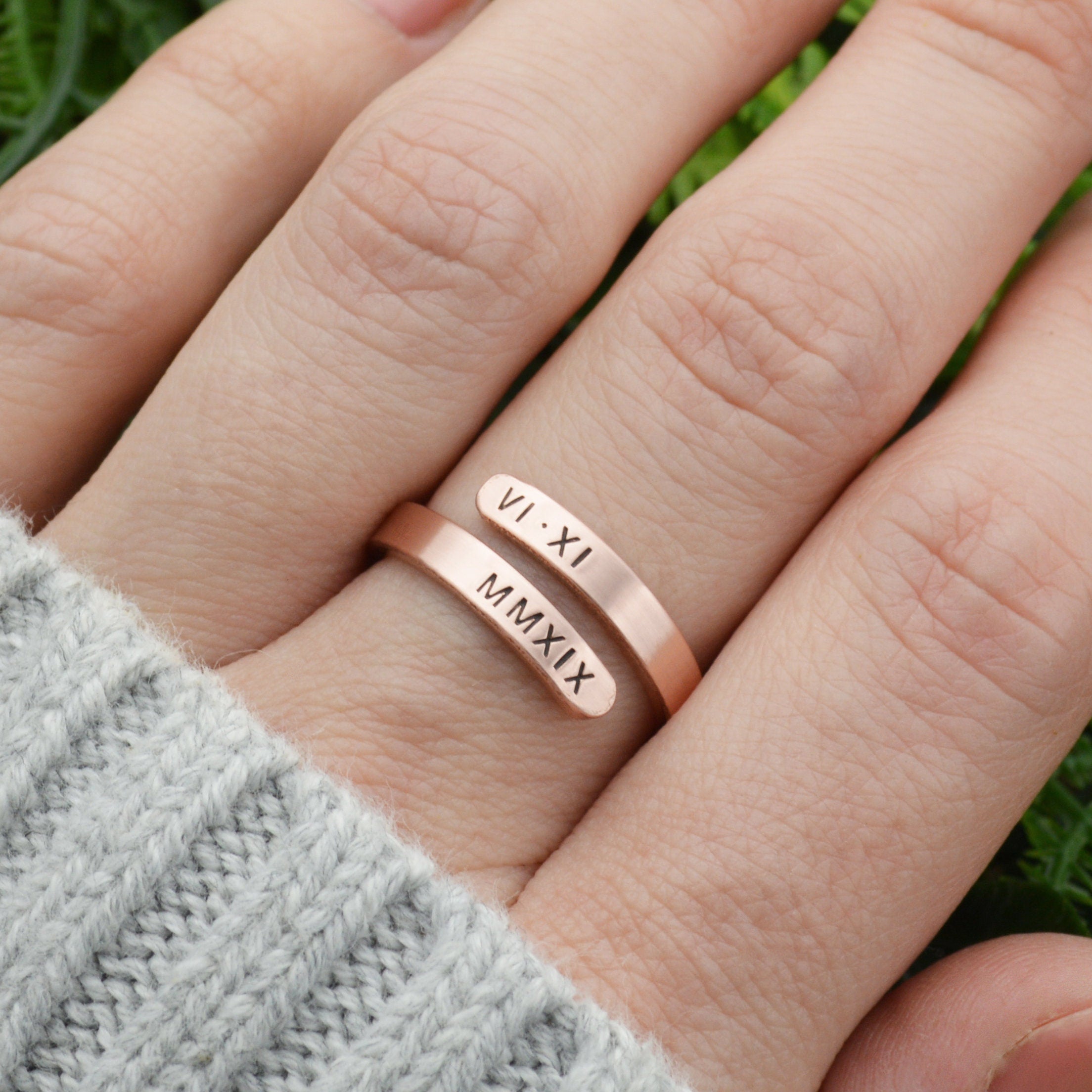 Hand Stamped Mountain and Stars Ring: Nature Jewelry