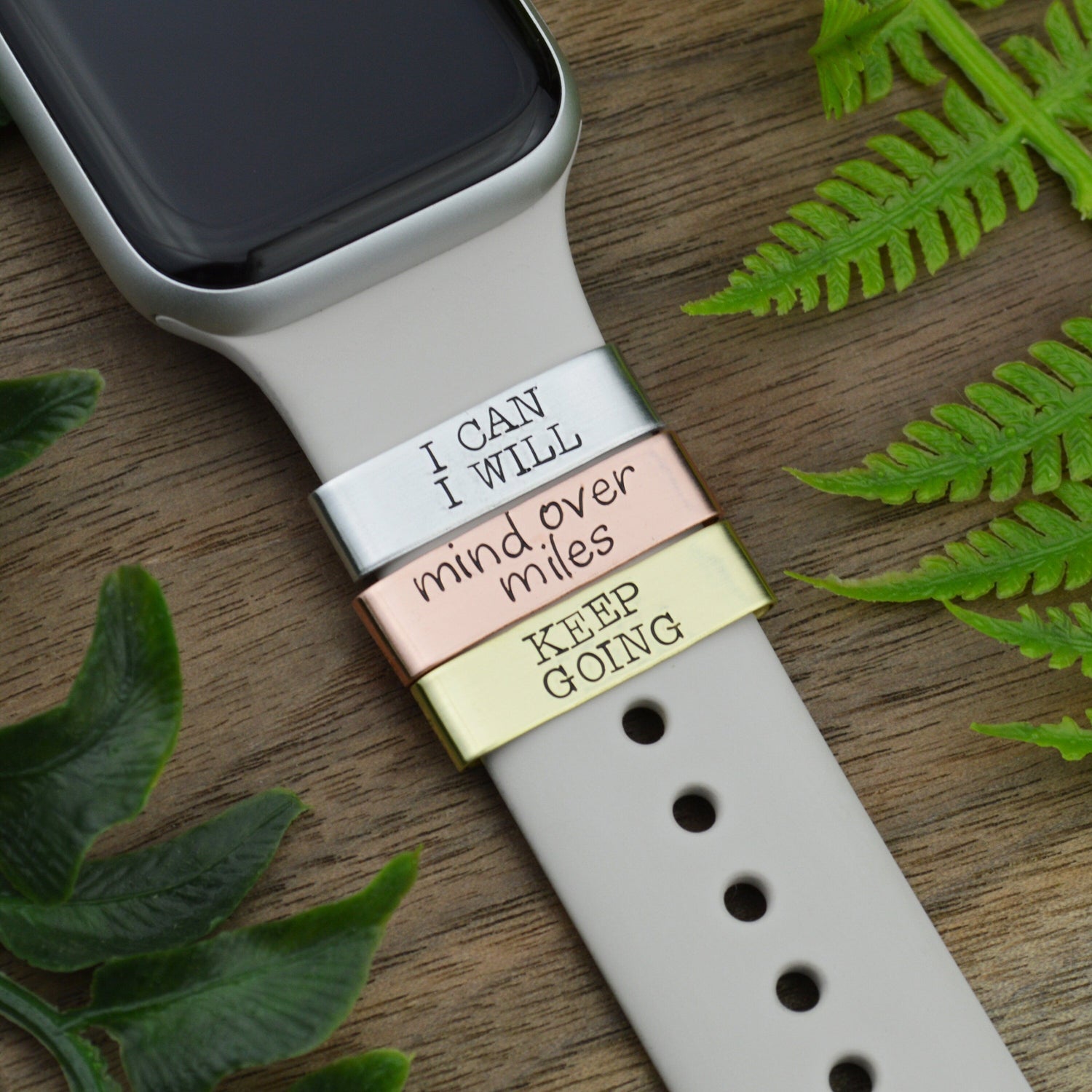 Custom Smart Watch Charm, Personalized Watch Band Charm, Runners Inspiration, Watch Band Slide Charm, Runners Jewelry, Motivational Charms