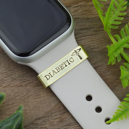 Custom Medical Alert Smart Watch Charm, Personalized Watch Band Charm, Medical ID Watch Band Slide Charm, Allergy Condition Emergency Alert