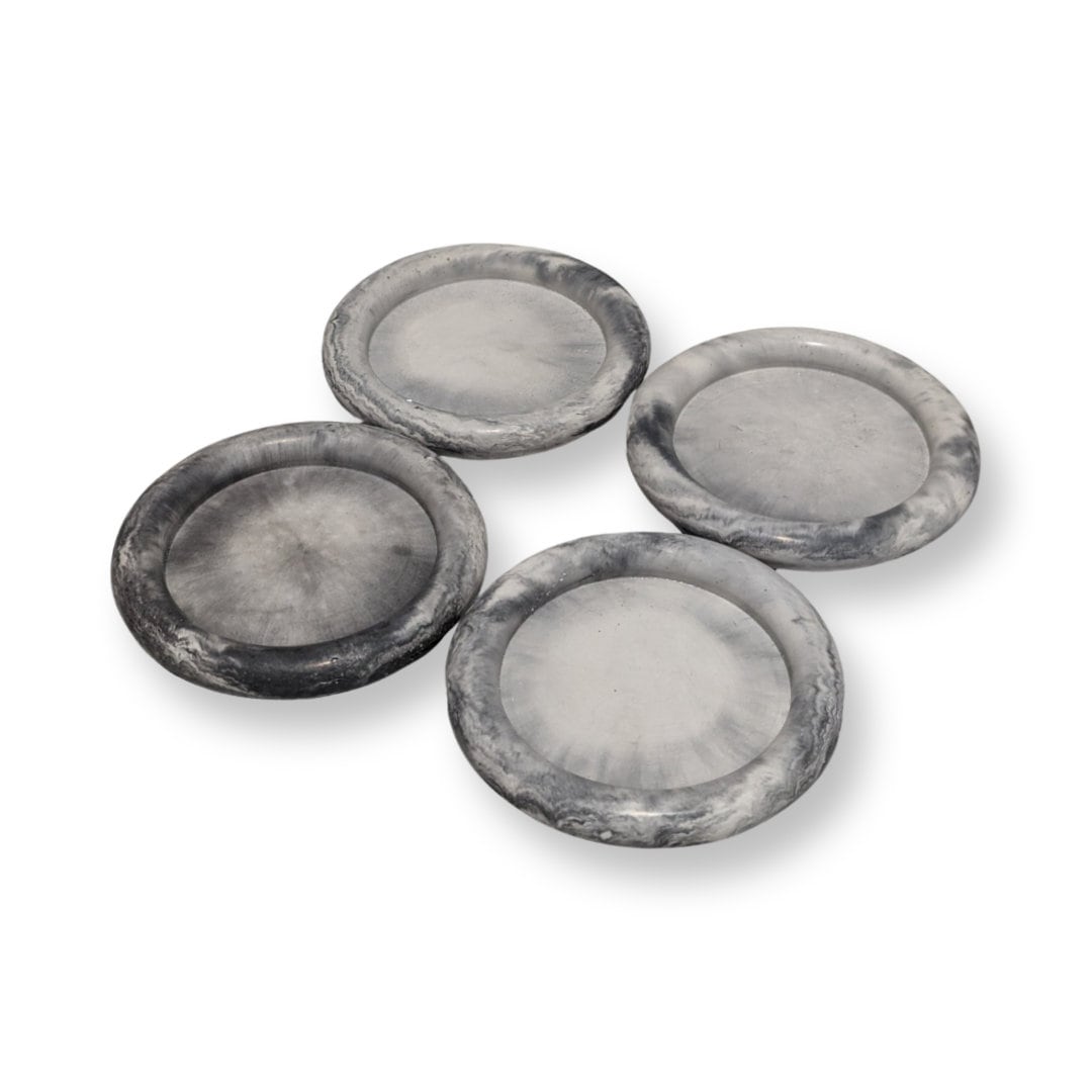 Handmade Set Of 4 Marble Concrete Coasters