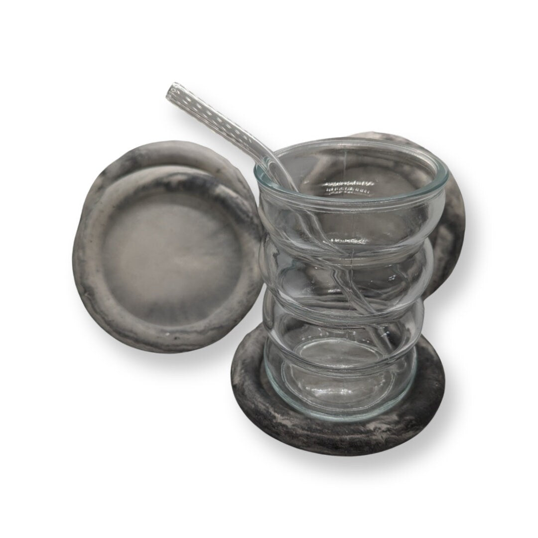 Handmade Set Of 4 Marble Concrete Coasters