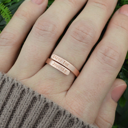 Personalized Inspirational Ring, Minimalist Custom Ring, Custom Statement Ring, Sterling Silver, Gold or Rose Gold Ring