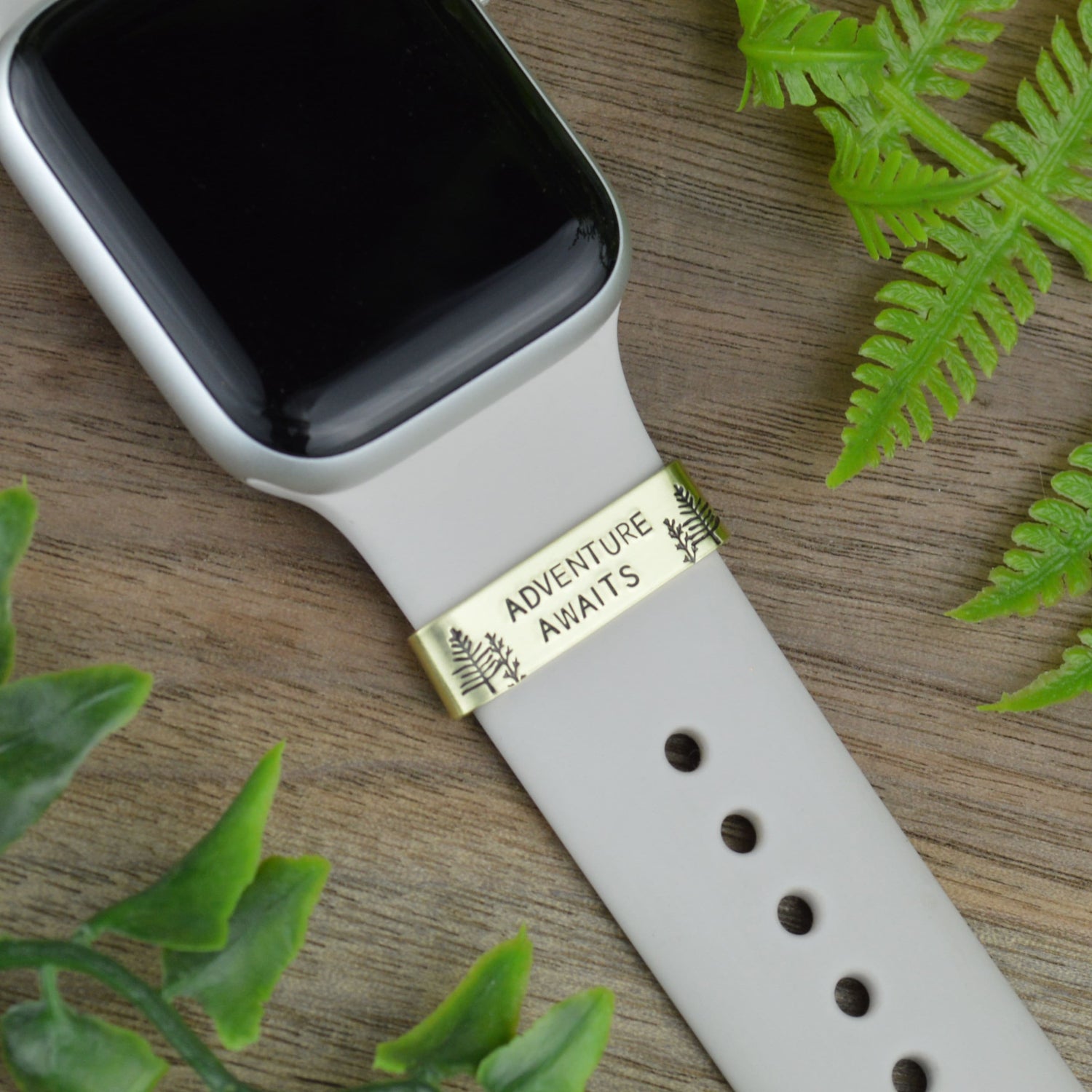 Custom Smart Watch Charm, Personalized Watch Band Charm, Hiking Travel Hand Stamped Smart Watch Band Charm or Tag, Anniversary Gift for Her