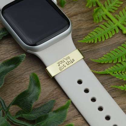 Custom Smart Watch Charm, Personalized Watch Band Charm, Runners Inspiration, Watch Band Slide Charm, Runners Jewelry, Motivational Charms