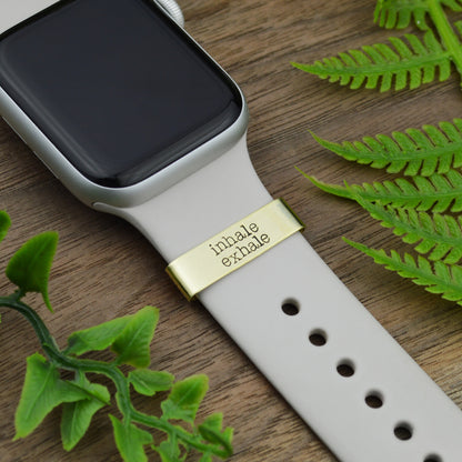 Custom Smart Watch Charm, Personalized Mantra Watch Band Charm, Mindfulness Inspirational Watch Band Slide Charm, Intention Setting Jewelry