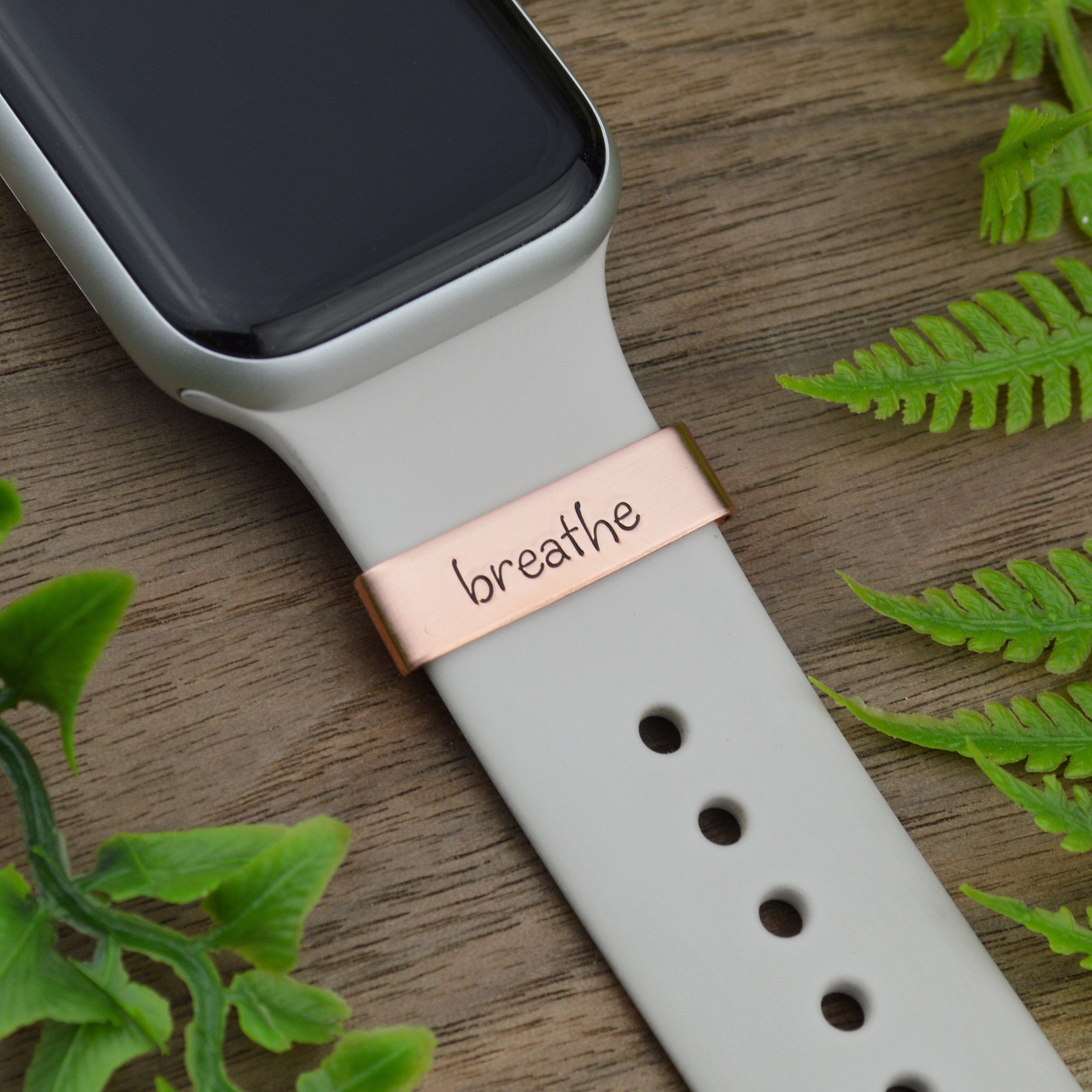 Custom Smart Watch Charm, Personalized Mantra Watch Band Charm, Mindfulness Inspirational Watch Band Slide Charm, Intention Setting Jewelry