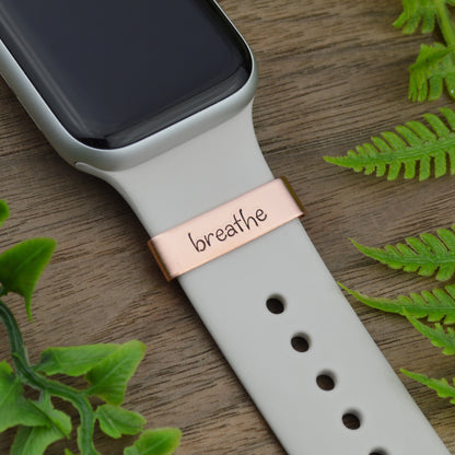 Custom Smart Watch Charm, Personalized Mantra Watch Band Charm, Mindfulness Inspirational Watch Band Slide Charm, Intention Setting Jewelry