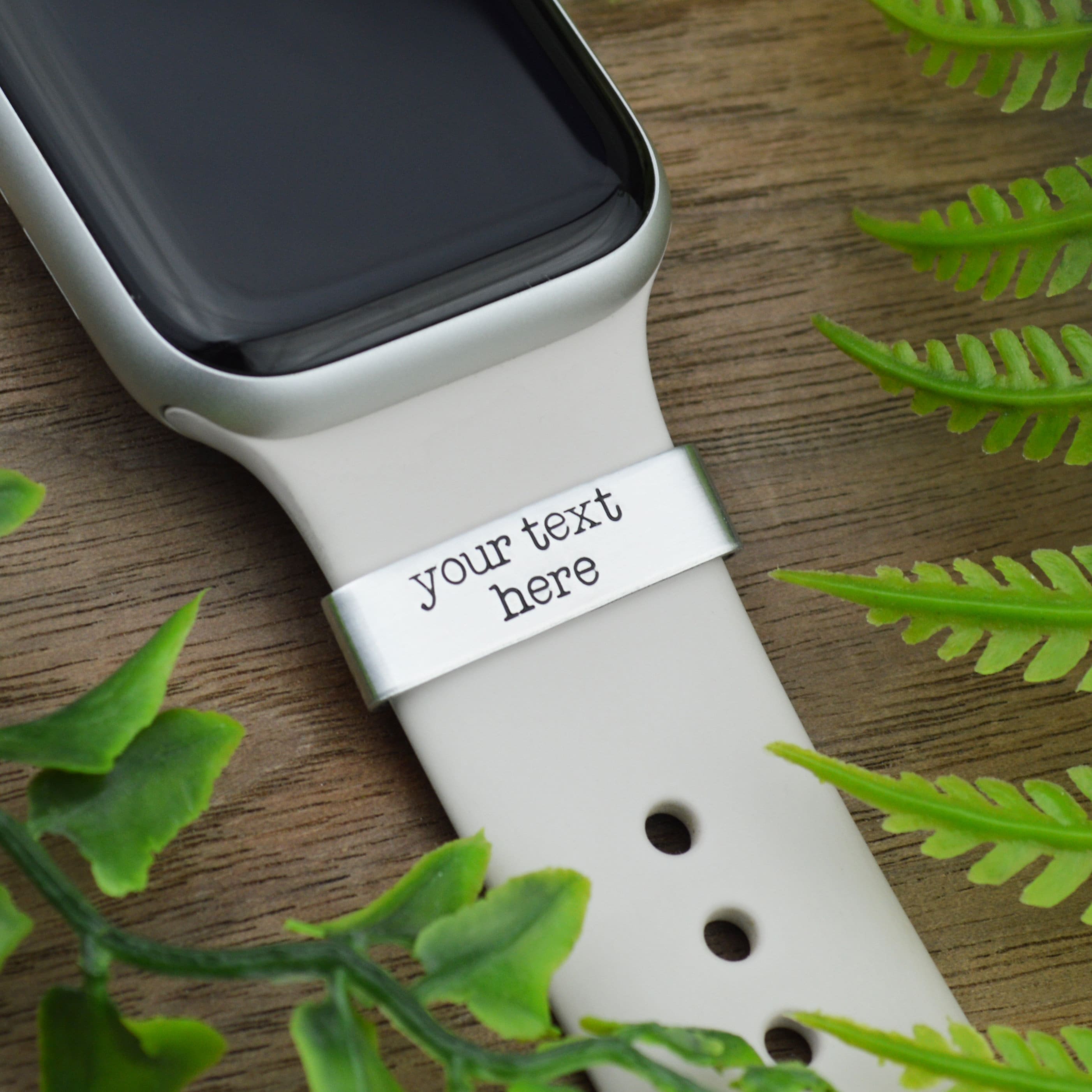 Custom Smart Watch Charm, Personalized Names Watch Band Charm, Anniversary Watch Band Slide Charm, Gift for Her, Mother&