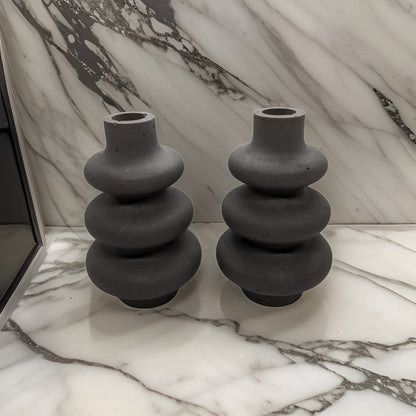 Modern Stacked Bubble Concrete Vase - Grey Geometric Nordic Home Decor - Minimalist Sculptural Bud Vase -Unique Industrial Housewarming Gift