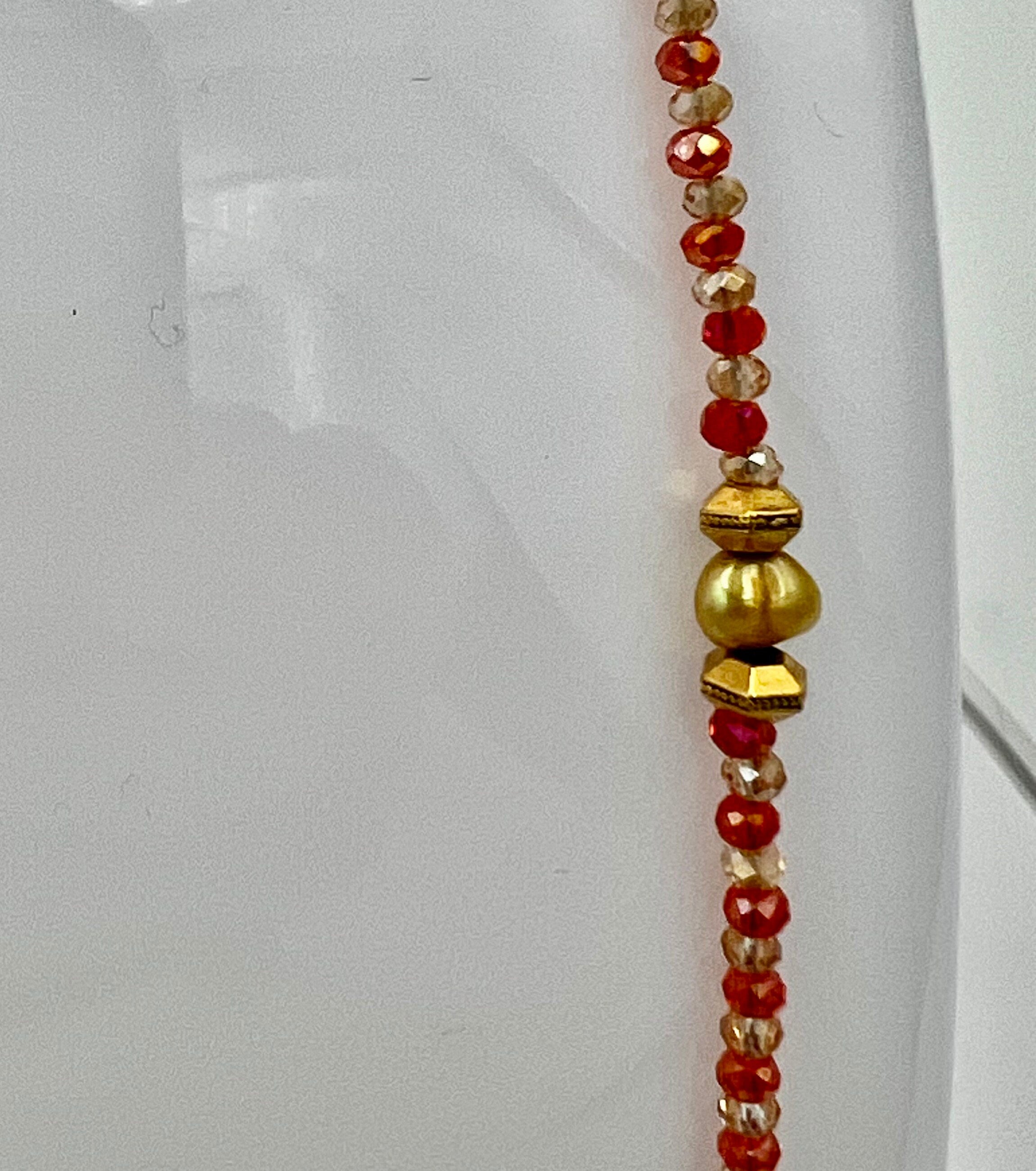 Extra Long Orange Agate Gemstone Beaded Necklace, 33\&amp;quot; Layering