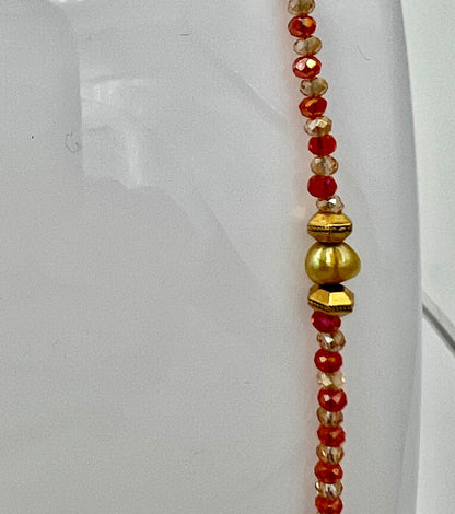 Extra Long Orange Agate Gemstone Beaded Necklace, 33\&amp;quot; Layering
