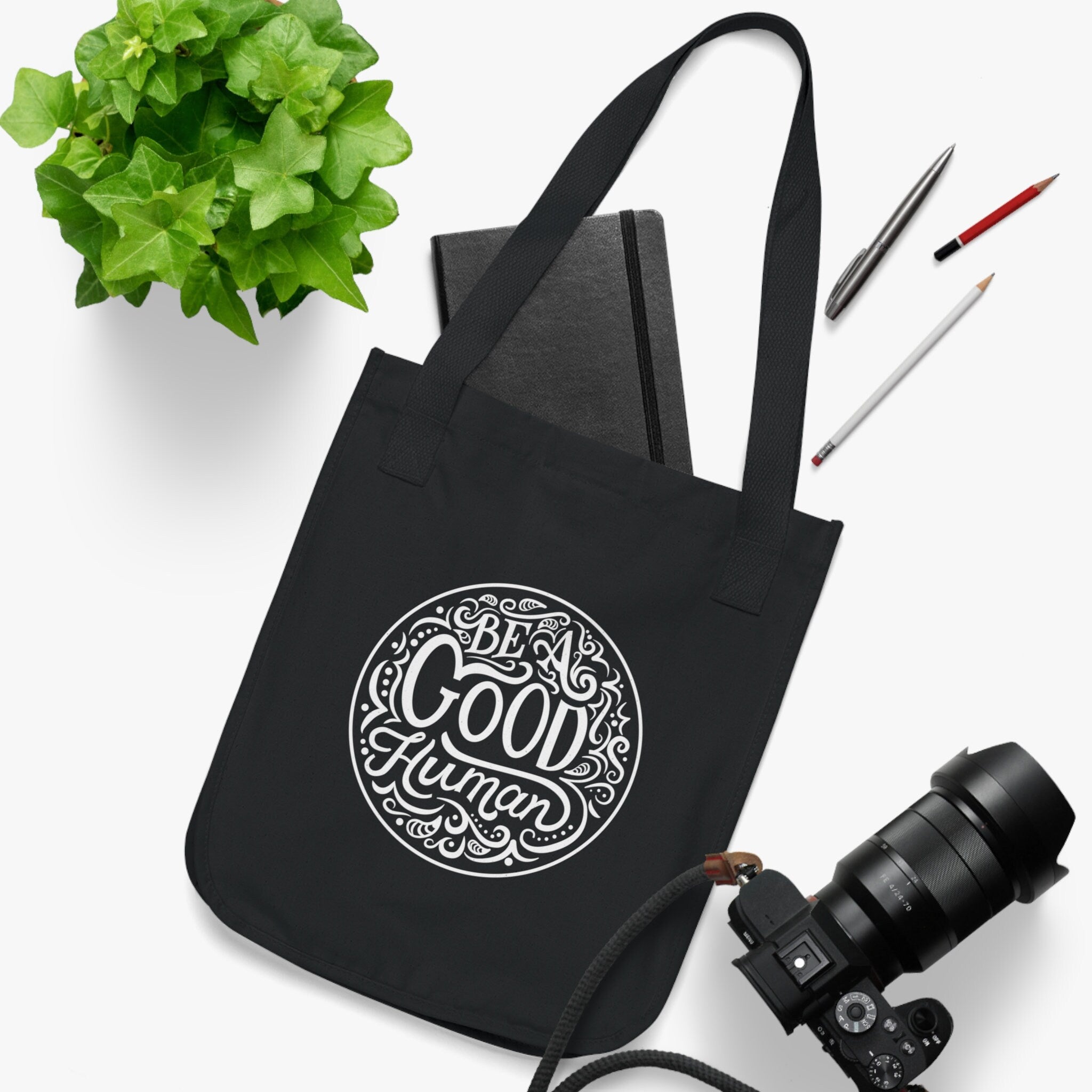 Be a Good Human Organic Canvas Tote Bag
