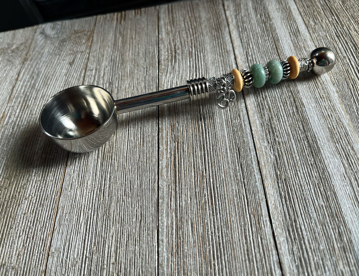 Zen Gift Deep Bowl Spoon - Stylish tablespoon with zen aesthetic, ideal for herbs, bath salts, and culinary use.