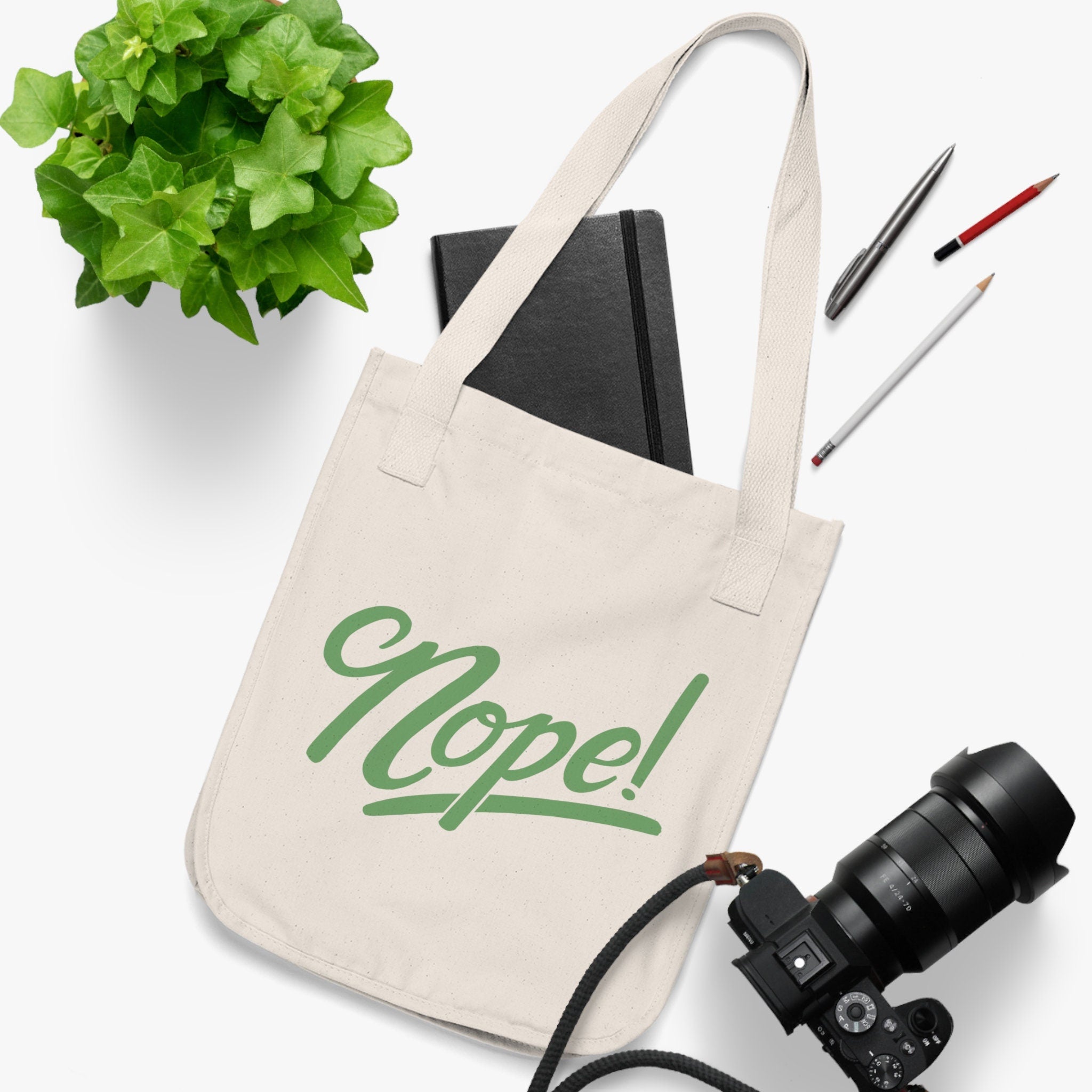 Nope Organic Canvas Tote Bag