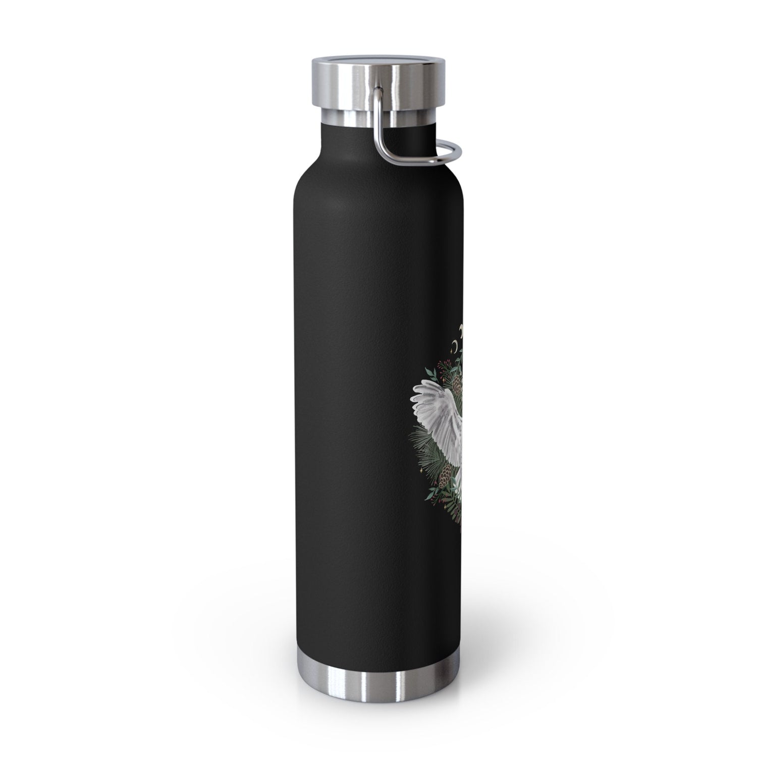 Moon Phase Snowy Owl Copper Vacuum Insulated Bottle, 22oz