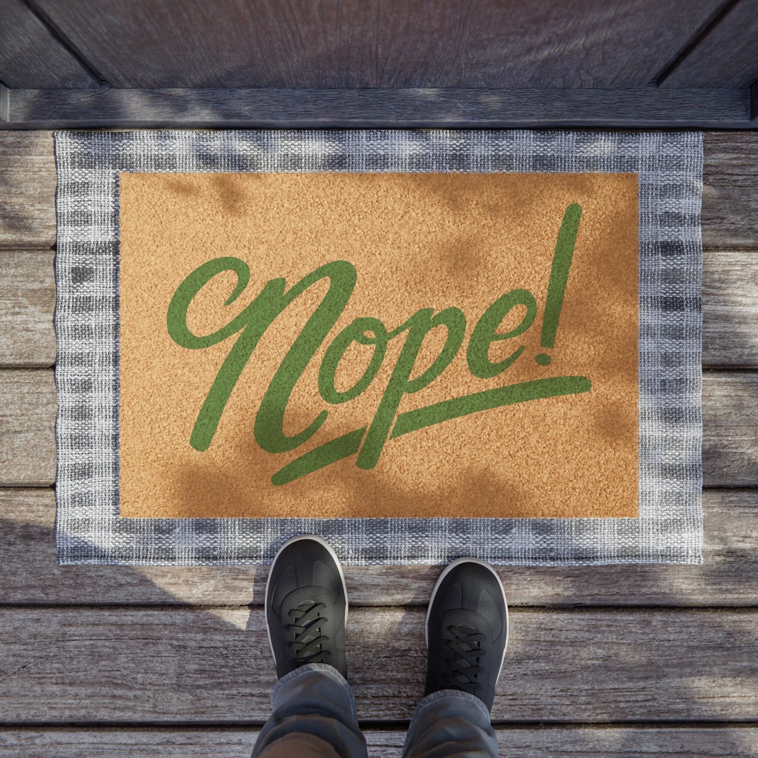 Nope Doormat: Coir Fiber Outdoor Mat (24&amp;quot; x 16&amp;quot;)