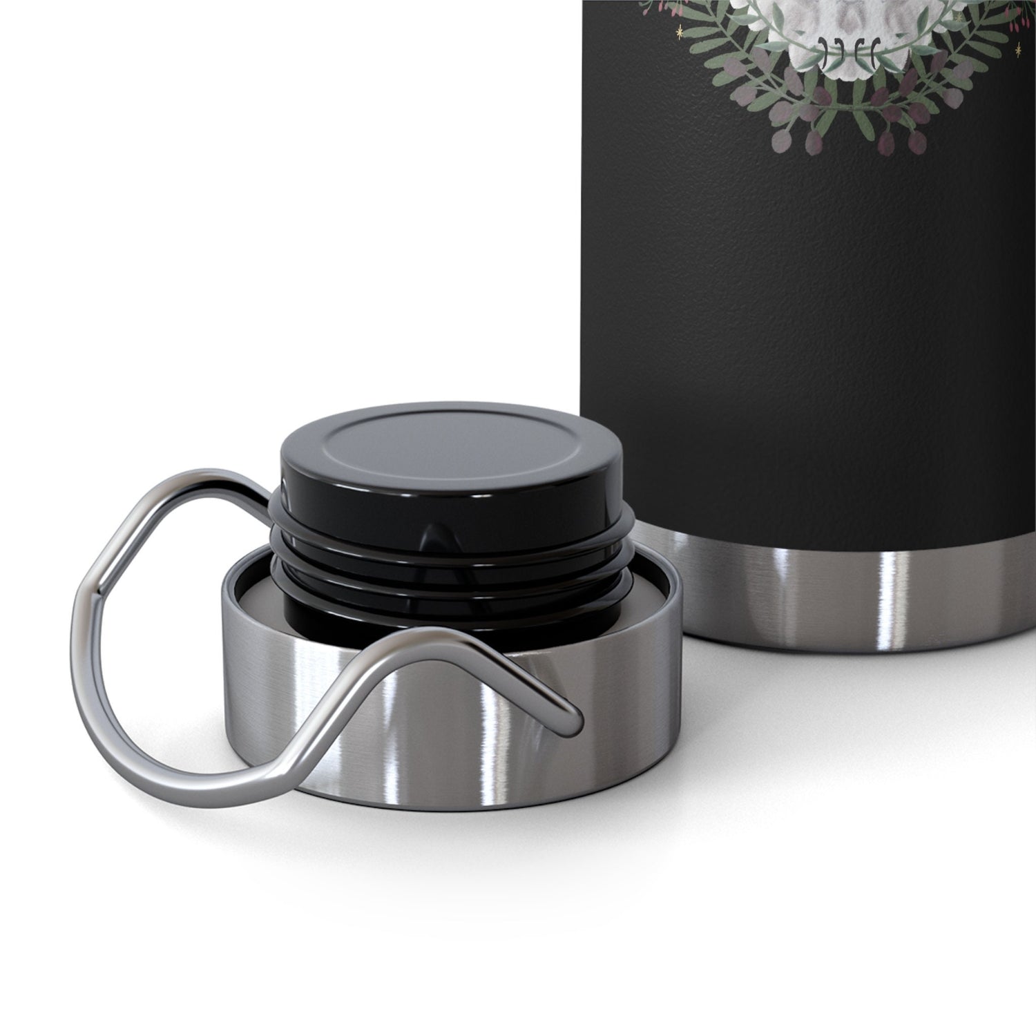 Moon Phase Snowy Owl Copper Vacuum Insulated Bottle, 22oz