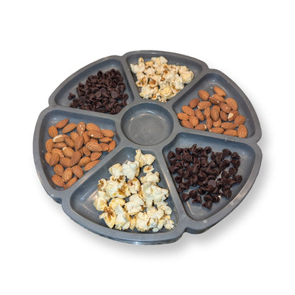 Concrete Serving Tray with 7 Compartments | Food Safe Modern Charcuterie Board | Minimalist Divided Snack Platter