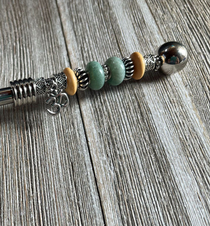 Zen Gift Deep Bowl Spoon - Herb Scoop, featuring a spacious bowl and decorative beads, ideal for measuring coffee or bath salts.