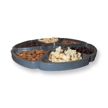 Concrete Serving Tray with 7 Compartments | Food Safe Modern Charcuterie Board | Minimalist Divided Snack Platter