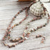 Double Strand Mixed Jasper Fragment Necklace and Earrings Jewelry Set, designed by Gwynstone, featuring a beautiful combination of ocean jasper, leopard skin jasper, chalcedony, and more, perfect for beachcomber ocean-themed style.