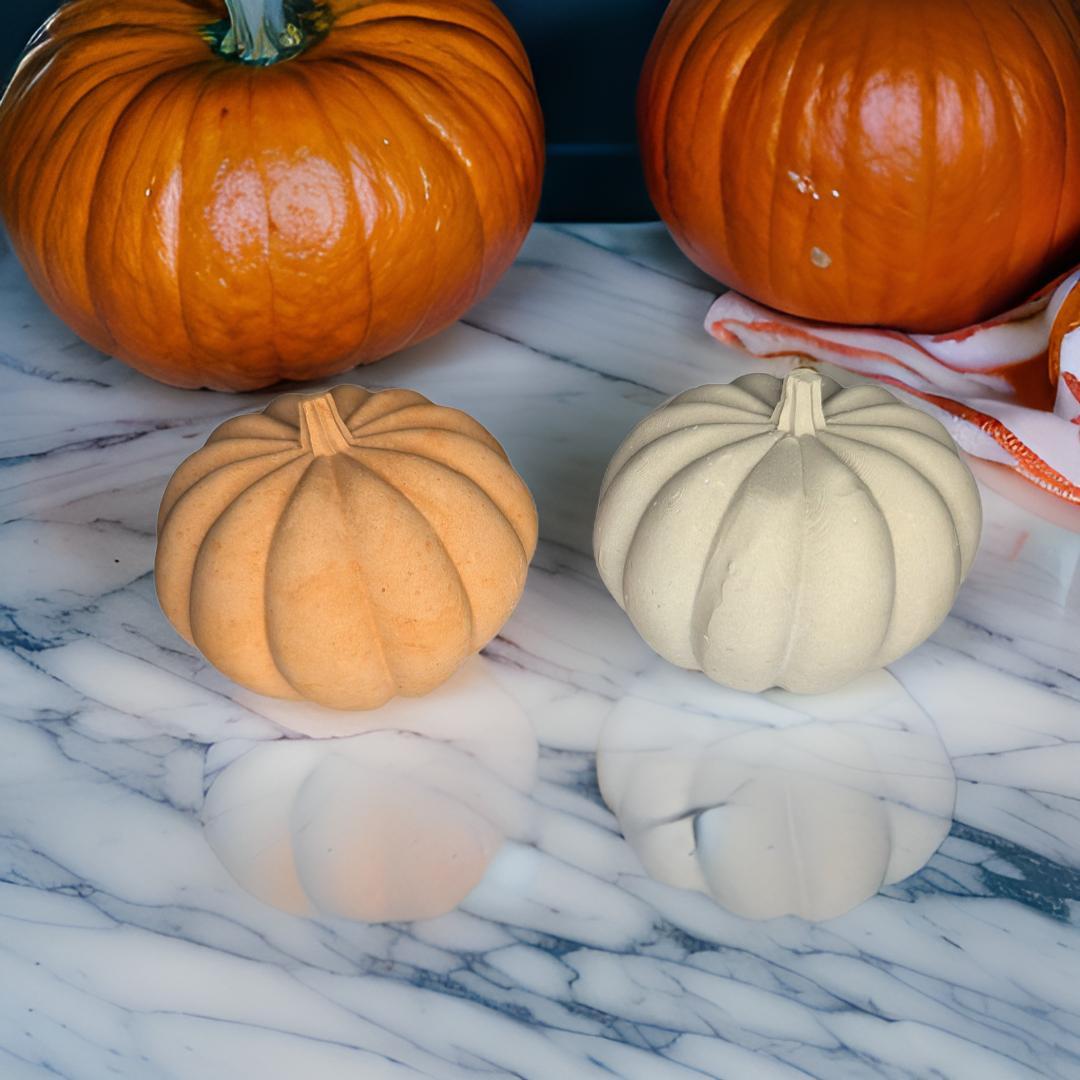 Concrete Pumpkin Decor | Modern Fall Home Decor | Minimalist Thanksgiving Centerpiece | Industrial Autumn Shelf Styling | Orange Pumpkin