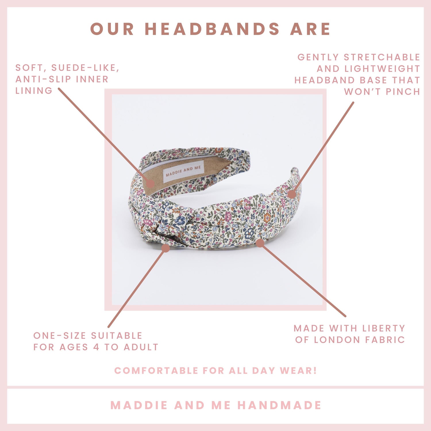 Liberty of London Floral Knot Headband | Katie and Millie Fabric