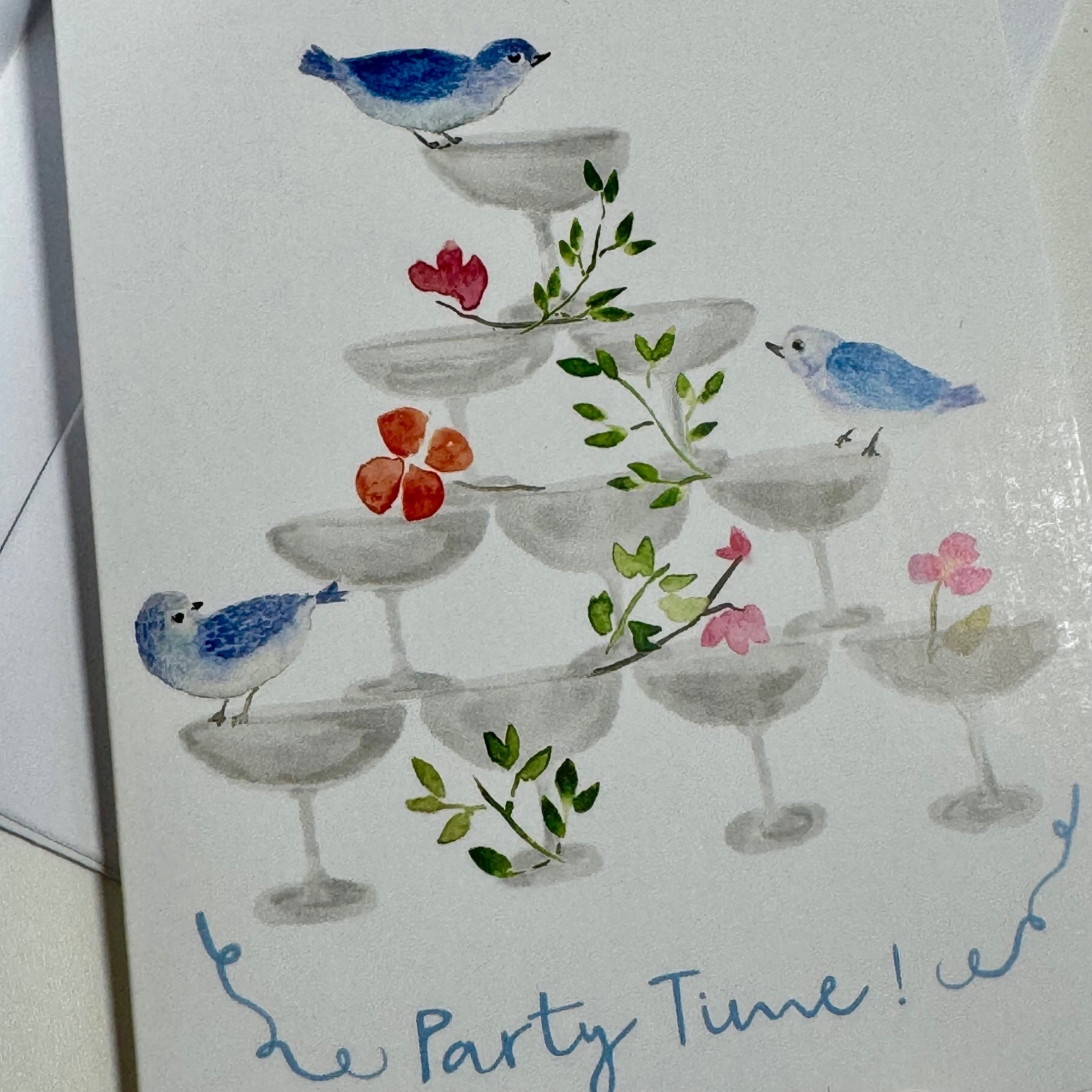Party Time greeting card, Champagne celebration