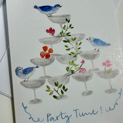 Party Time greeting card, Champagne celebration