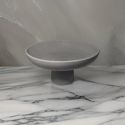 Gray Concrete Large Pedestal Bowl