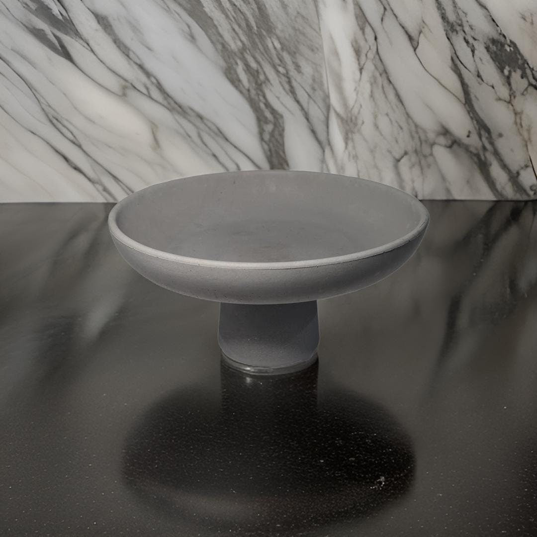 Gray Concrete Large Pedestal Bowl