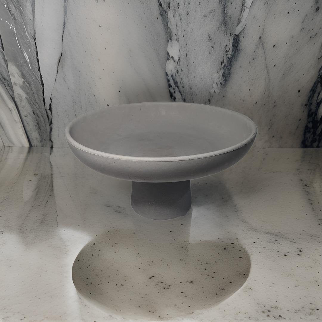 Gray Concrete Large Pedestal Bowl