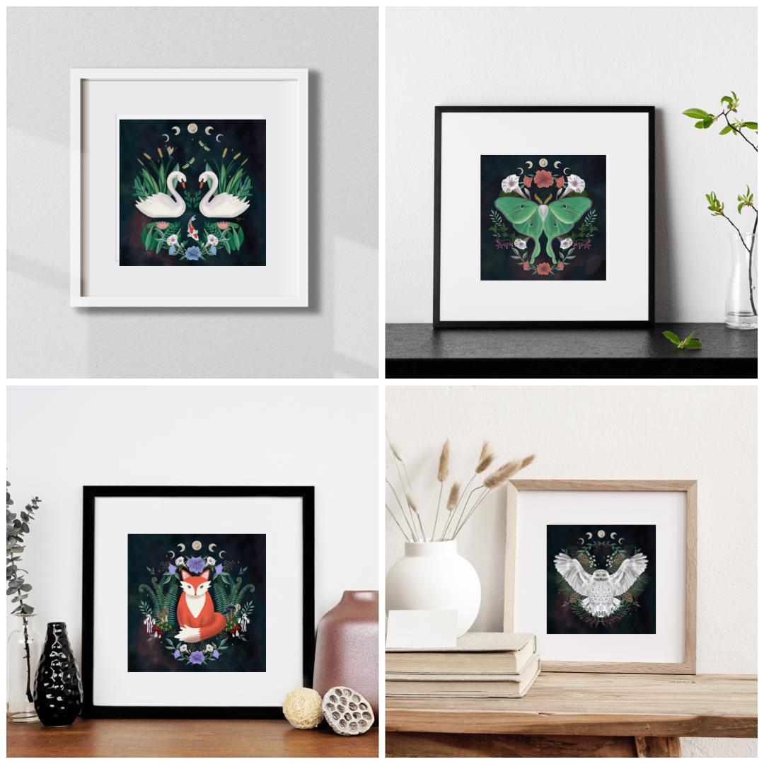 Moon Phase Seasons Art Print (unframed)