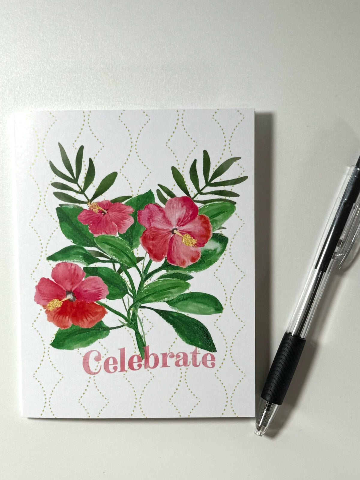 Watercolor Hibiscus Bouquet Card - Friendship, Love, Family