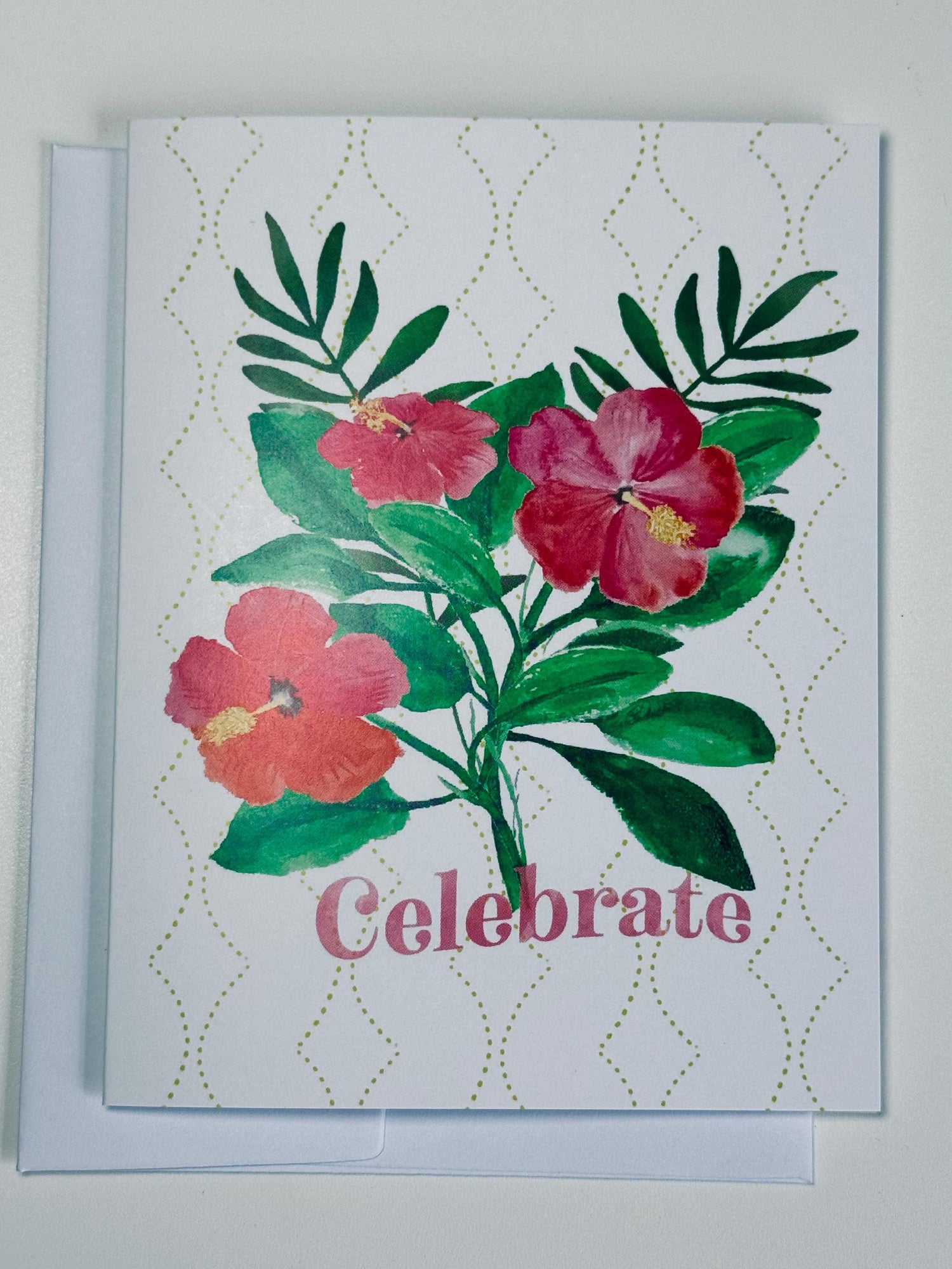 Watercolor Hibiscus Bouquet Card - Friendship, Love, Family