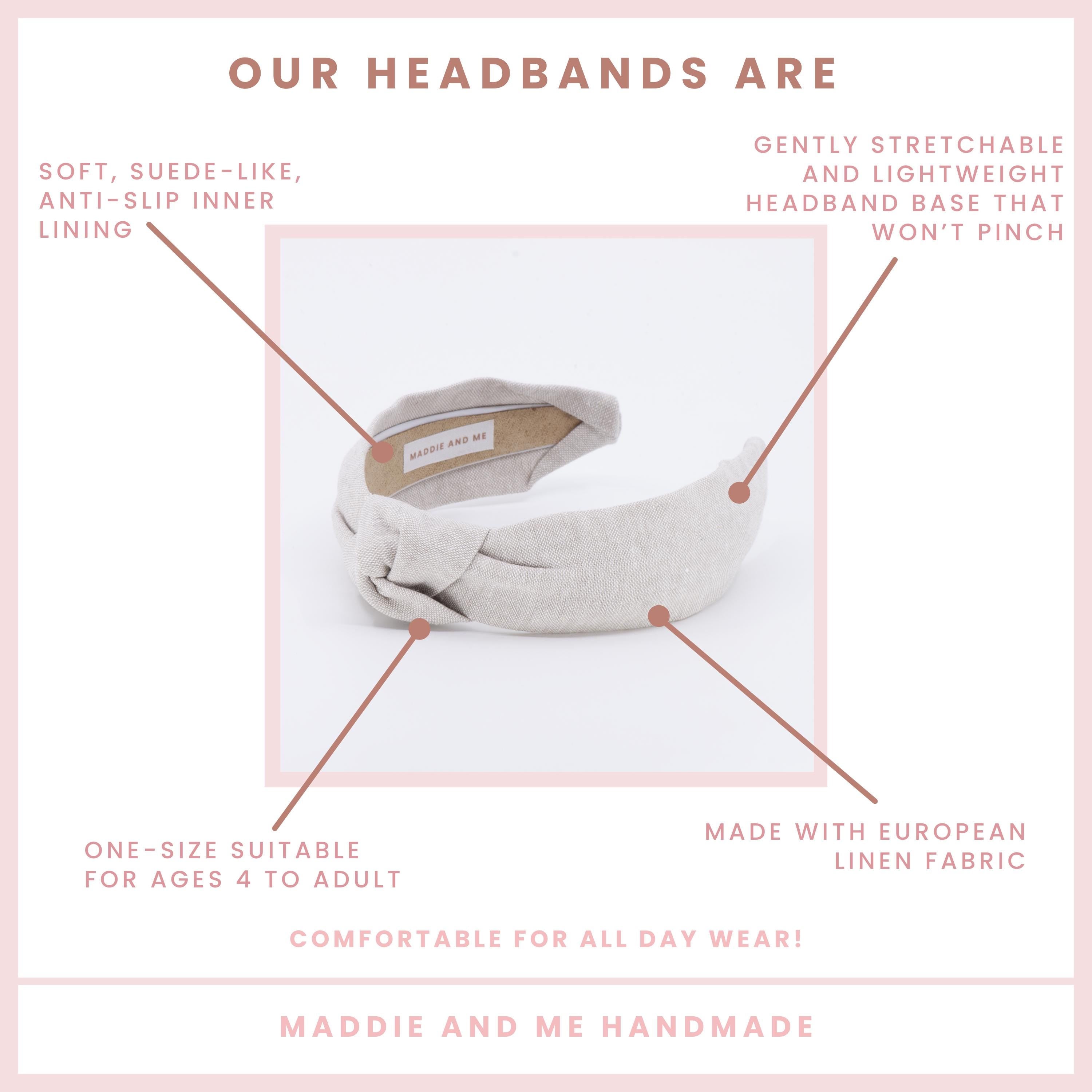 Knotted Linen Blend Headband, Neutral Fabric, Comfortable Fit