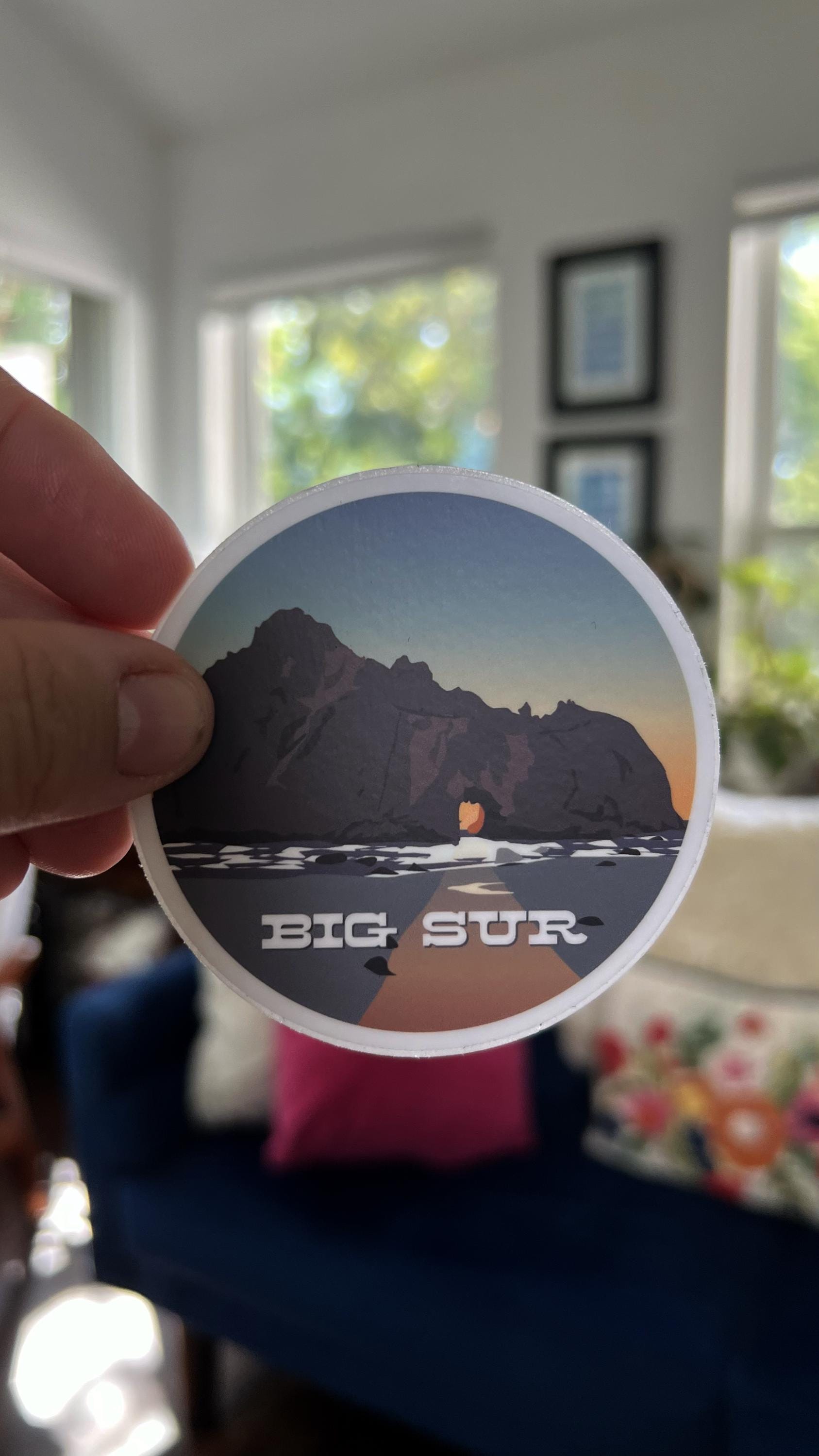 Big Sur California Coast Sticker | Vintage Inspired Retro Vinyl Decal (3&amp;quot; Round)