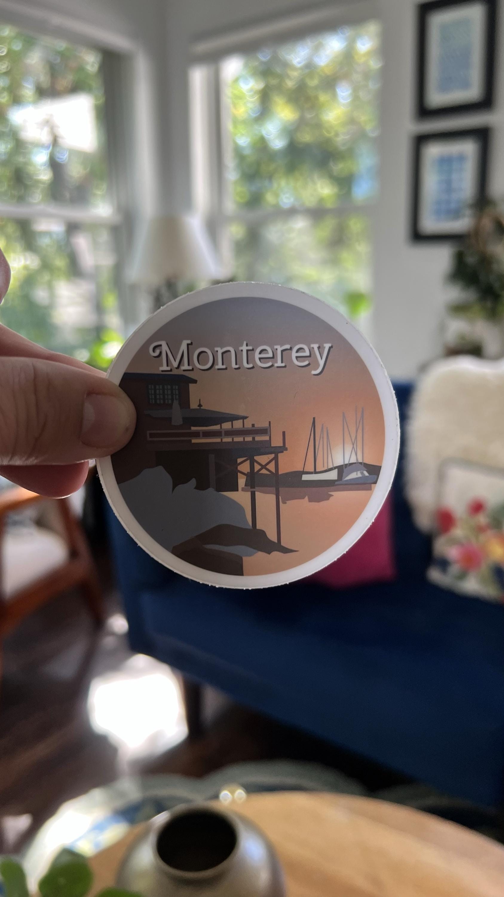 Monterey California Travel Sticker | Vintage Coastal Art Decal (Waterproof)