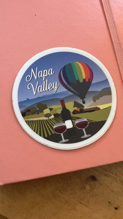 Napa Valley California Travel Sticker | Wine Country Waterproof Vinyl Decal | California Souvenir Gift