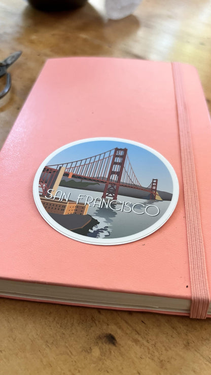San Francisco Golden Gate Bridge Sticker | Waterproof Vinyl Travel Decal