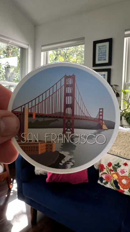 San Francisco Golden Gate Bridge Sticker | Waterproof Vinyl Travel Decal